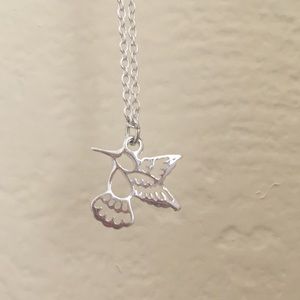 silver hummingbird necklace (not real silver)